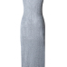 Sexy Round Neck Hollow-out Grey Polyester Cover-Ups(Without Lining)