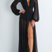 Sexy See-Through Black Polyester Cover-Ups