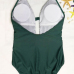  Sexy Lace Spliced Green Nylon One-piece Swimwear