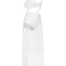  Sexy V Neck Hollow-out White Polyester+Spandex One-piece Swimwear