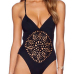 Euramerican  Sexy Backless Hollow-out Black One-piece Swimwear