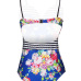 Euramerican Spaghetti Strap Sleeveless Floral Print Polyester One-piece Swimwear