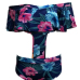 Euramerican Style Floral Print Polyester Two-piece Swimwear