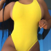 Sexy Backless Yellow Nylon One-piece Swimwear