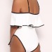 Sexy Dew Shoulder Falbala Design White Polyester One-piece Swimwear