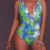 Sexy Printed Backless Polyester One-piece Swimwear