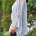  Euramerican Round Neck Batwing Sleeves Design Grey Cotton Shirts