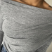  Leisure Dew Shoulder Grey Cotton Shirts