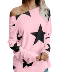  Polyester O Neck Long Sleeve Geometric Blouses&Shirts