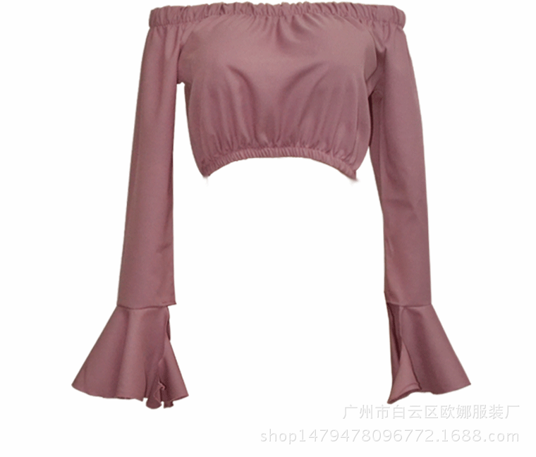 Charming Bateau Neck Long Sleeves Pink Chiffon Shirts