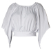 Leisure Round Neck Three Quarter Sleeves Backless White Polyester T-shirt