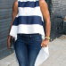 Stylish Round Neck Striped Tilled Satin Shirts