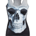  Leisure Round Neck Skull Printing Backless Black Polyester Tank Top