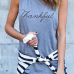  Sleeveless Letter Printing T-shirt