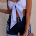 Sexy Spaghetti Strap Sleeveless Bowknot Adornment Polyester Tank Top