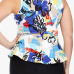 Stylish O Neck Sleeveless Printed Polyester Tops