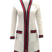  Euramerican Long Sleeves Striped White Polyester Long Cardigans