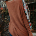  Euramerican Round Neck Asymmetrical Brown Acrylic  Sweaters