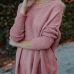  Euramerican Round Neck Asymmetrical Pink Acrylic  Sweaters