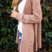  Euramerican Turndown Collar Long Sleeves Asymmetrical Cotton Blends Cardigans 