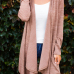  Euramerican Turndown Collar Long Sleeves Asymmetrical Cotton Blends Cardigans 