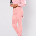  Euramerican  V Neck Long Sleeves Pink Cotton Pullovers