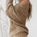  Knitting Bateau Neck Long Sleeve Regular Pullovers Sweaters & Cardigans