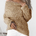  Knitting Bateau Neck Long Sleeve Regular Pullovers Sweaters & Cardigans