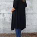  Leisure Long Sleeves Black Cotton Cardigans