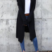  Leisure Long Sleeves Black Cotton Cardigans