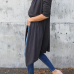  Leisure Long Sleeves Dark Grey Cotton Cardigans