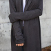  Leisure Long Sleeves Dark Grey Cotton Cardigans