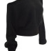  Trendy  Dew Shoulder Long Sleeves Black Wool Sweaters