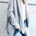  Trendy Long Sleeves Grey  Acrylic Cardigans