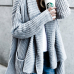  Trendy Long Sleeves Grey  Acrylic Cardigans