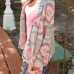 Fashion Print Long Sleeves Cotton Blends Long Cardigan