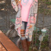 Fashion Print Long Sleeves Cotton Blends Long Cardigan