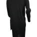  Euramerican Round Neck Asymmetrical Black Velvet T-shirt