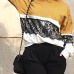  Fashionable Round Neck Lace Patchwork Yellow Polyester T-shirt