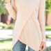  Long Sleeves Irregular Hem T-shirt