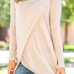  Long Sleeves Irregular Hem T-shirt