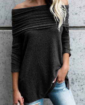  Off The Shoulder Solid Casual T-shirt