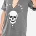  Stage Grey Skull Head Printing T-shirt