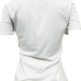 Leisure Round Neck Short Sleeves Pearl Decoration White Cotton Blends T-shirt