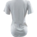 Leisure Round Neck Short Sleeves Printed White Cotton T-shirt