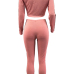  Euramerican Patchwork Pink Cotton Two-piece Pants Set