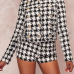  Euramerican Round Neck Latticed Button Decorative Modal Two-piece Shorts Set