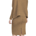  Euramerican Turtleneck Long Sleeves Brown Two-piece Skirt Set