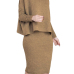  Euramerican Turtleneck Long Sleeves Brown Two-piece Skirt Set