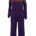  Leisure Hooded Collar Patchwork Purple Cotton Two-piece Pants Set